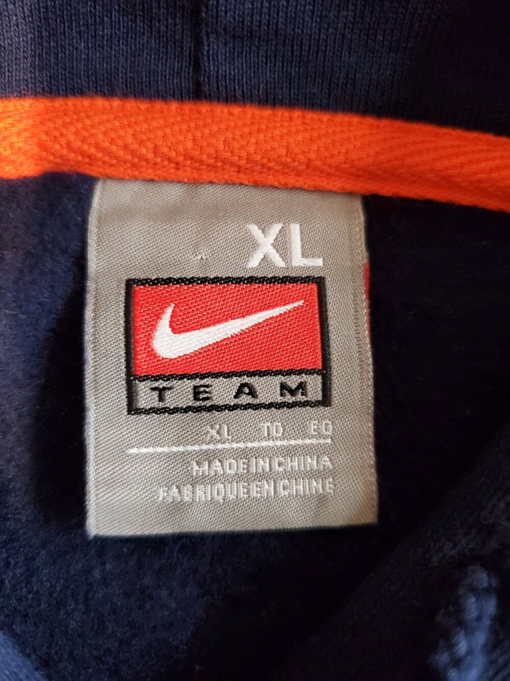 NIKE Team Illinois Basketball Hoodie Vintage Fighting Illini Navy Blue Orange XL - Picture 6 of 12
